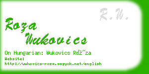 roza wukovics business card